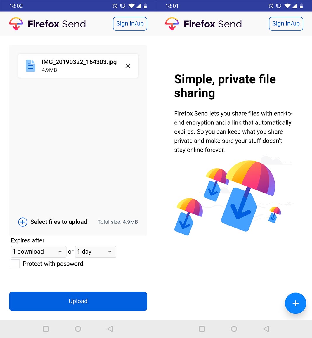 firefox send screenshot Las diez mejores apps para Android del mes [marzo 2019]