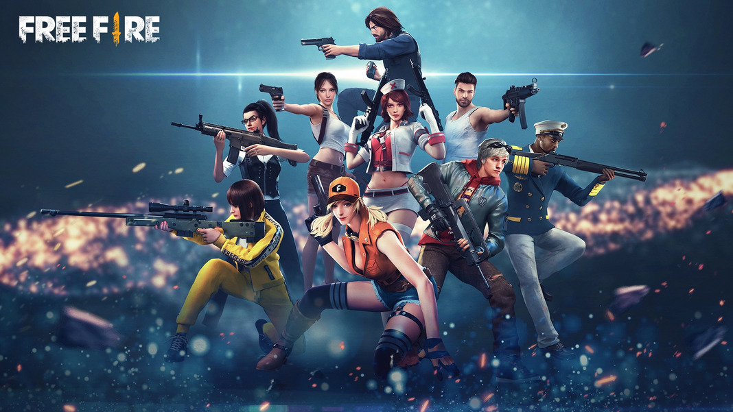 Free Fire wallpaper with nine armed characters
