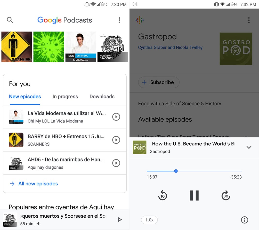 google podcasts screenshots 1 Ya está disponible la app de Google Podcasts