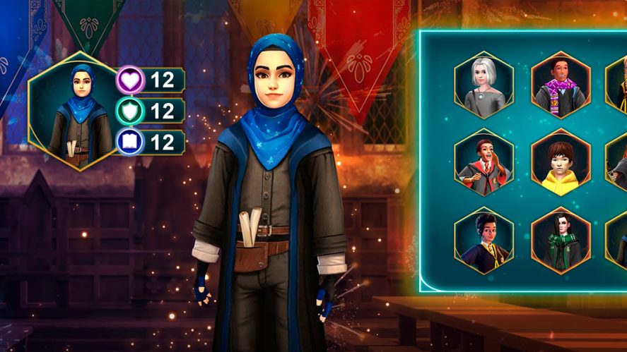 Harry Potter: Hogwarts Mystery in-game screenshot showing the customization of a character.