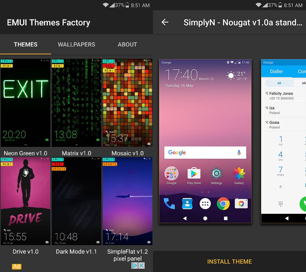 huawei theme screenshot 2 La mejor app para instalar temas en la capa EMUI