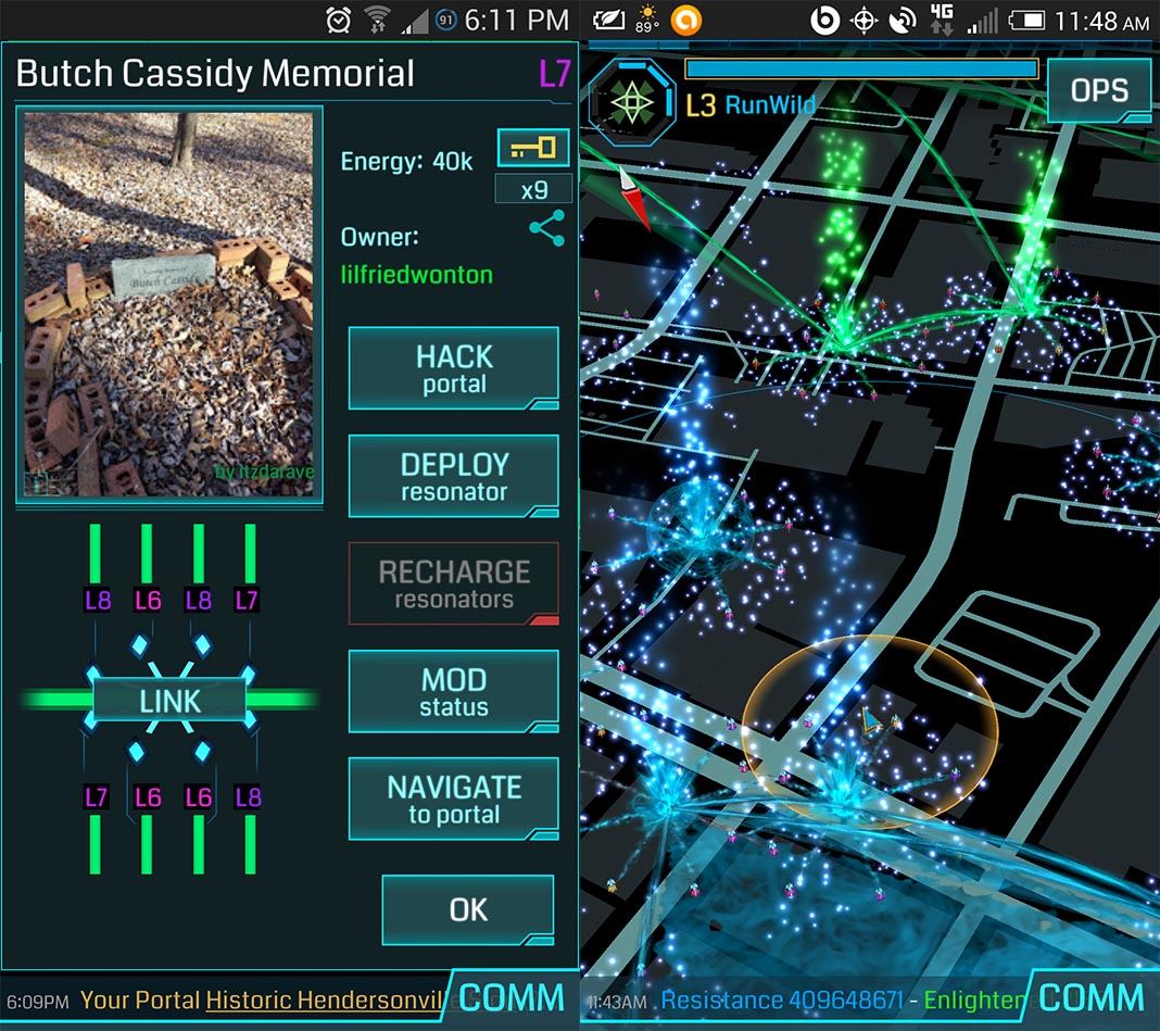 ingress screens Here comes the new wave of geolocation and augmented reality games