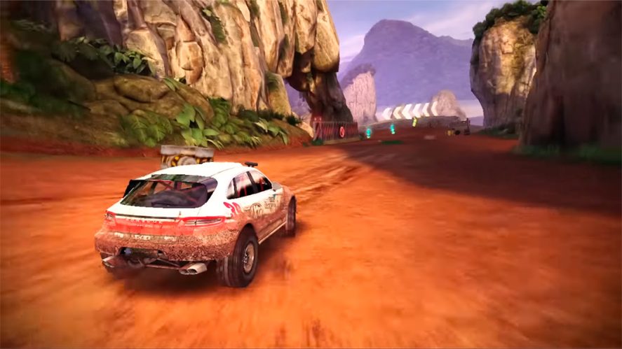 Asphalt Xtreme: car racing in a desertic landscape.