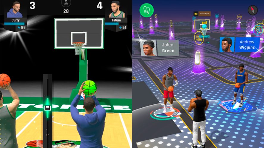 NBA All-World: two in-game screenshots.