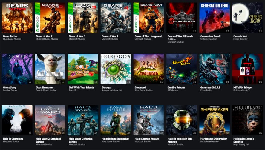 Xbox Cloud Gaming games catalog.