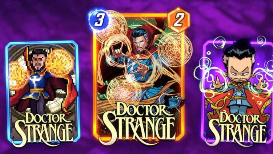 Marvel Snap: three Doctor Strange cards.