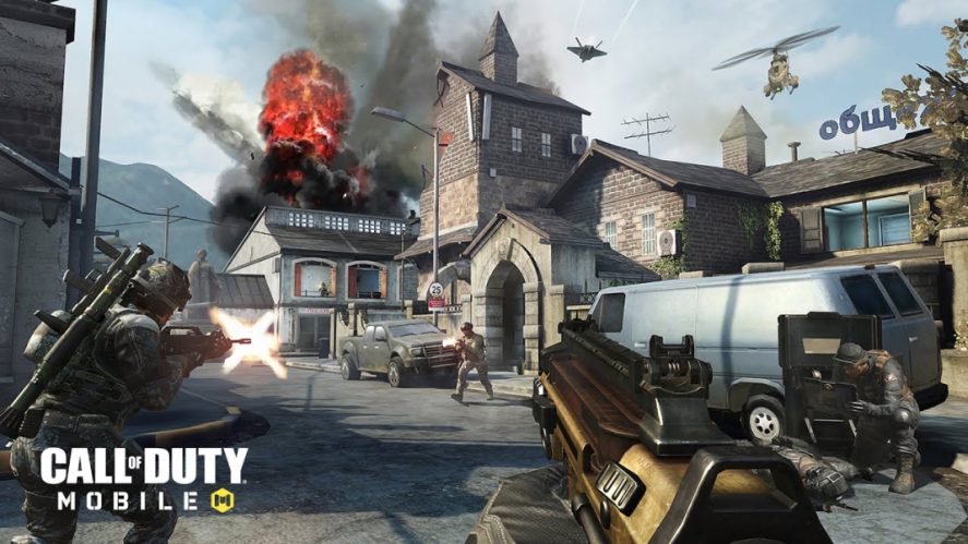 Call of Duty: Mobile: soldiers firing weapons and an explosion in the background 