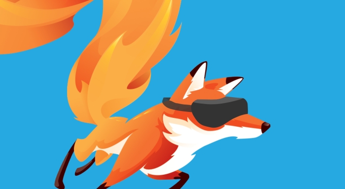Firefox logo fox with virtual reality goggles