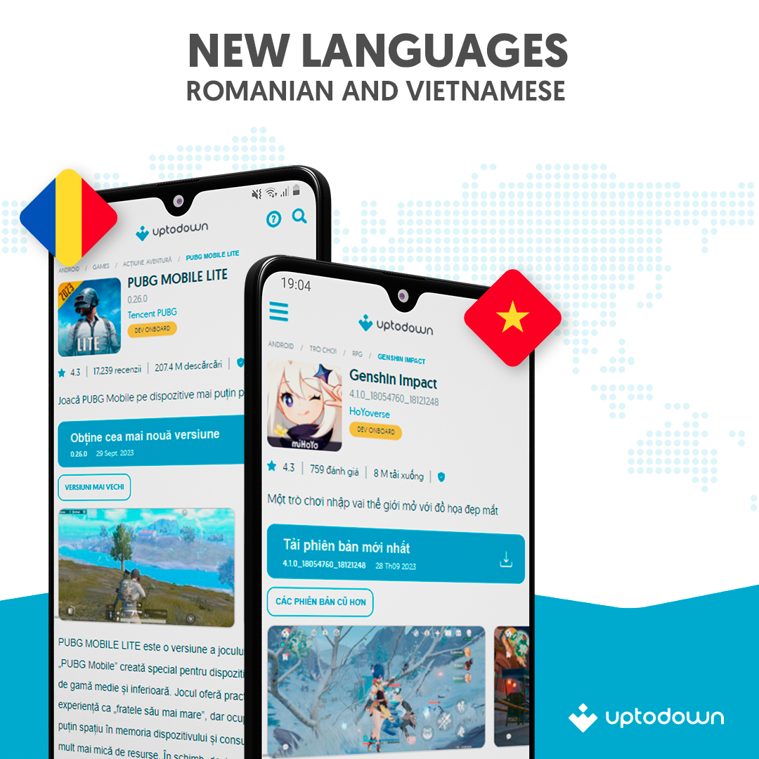 new languages final EN Uptodown lanza versiones en rumano y vietnamita