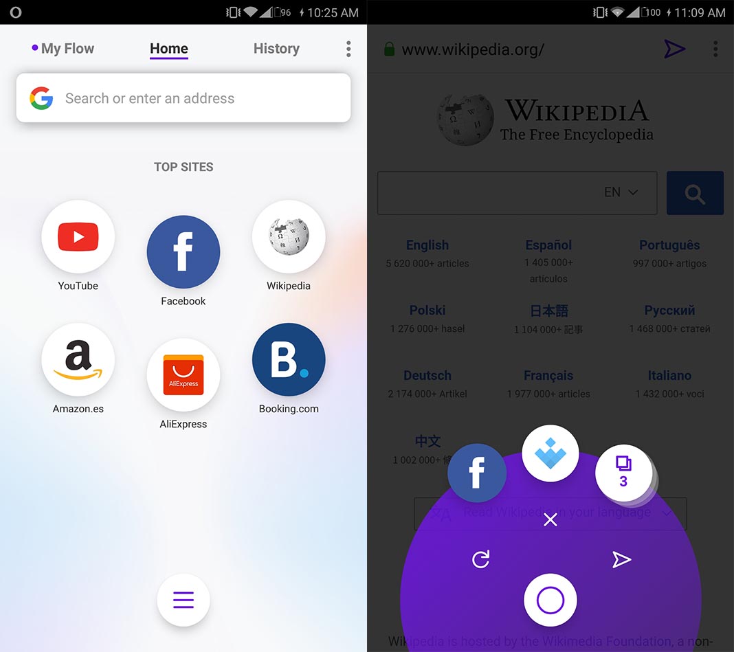 opera touch screenshot 1 El nuevo Opera Touch permite enviar contenidos entre Android y PC
