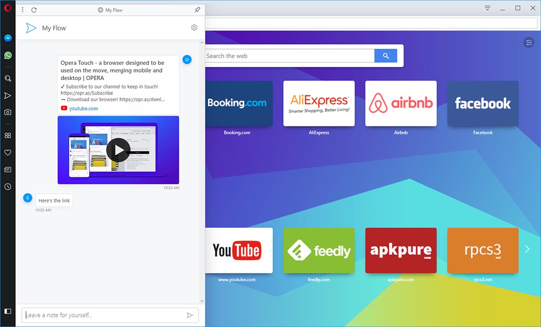 opera touch windows screenshot 1 Easily share content between Android and PC with the new Opera Touch