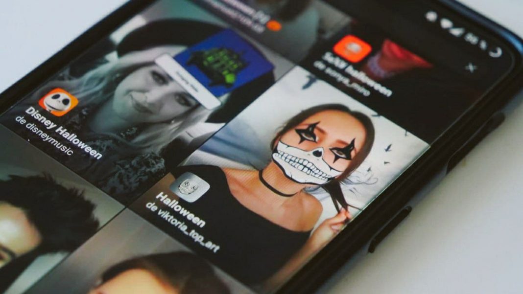 TikTok screen with Halloween themed videos