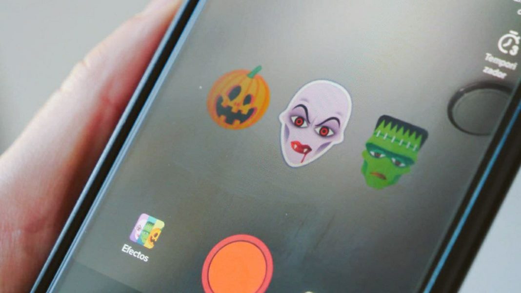Halloween filters menu on a smartphone