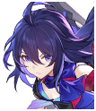 Image of Seele, a female character of Honkai: Star Rail with long, purple hair and purple eyes.