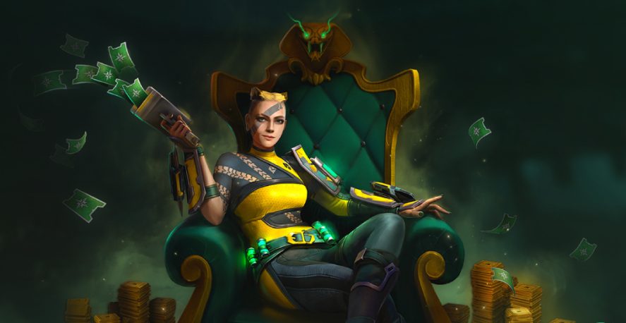 Character sitting on a chair surrounded by green tickets
