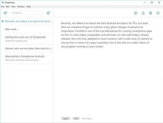 simplenote for windows 10