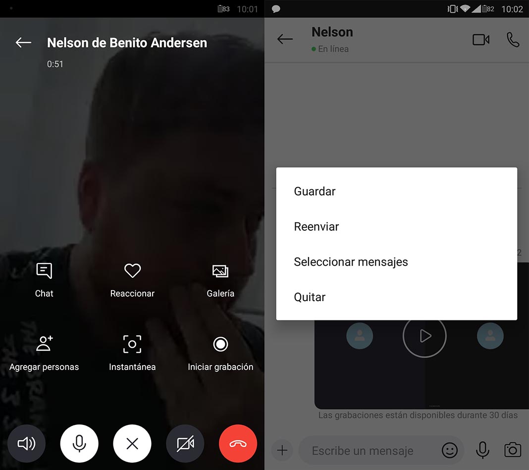 skype recording screenshot 1 Skype ahora permite grabar sus videollamadas