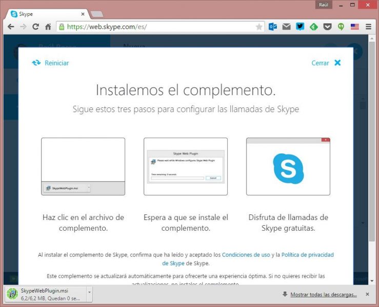 skype web app internet plugin