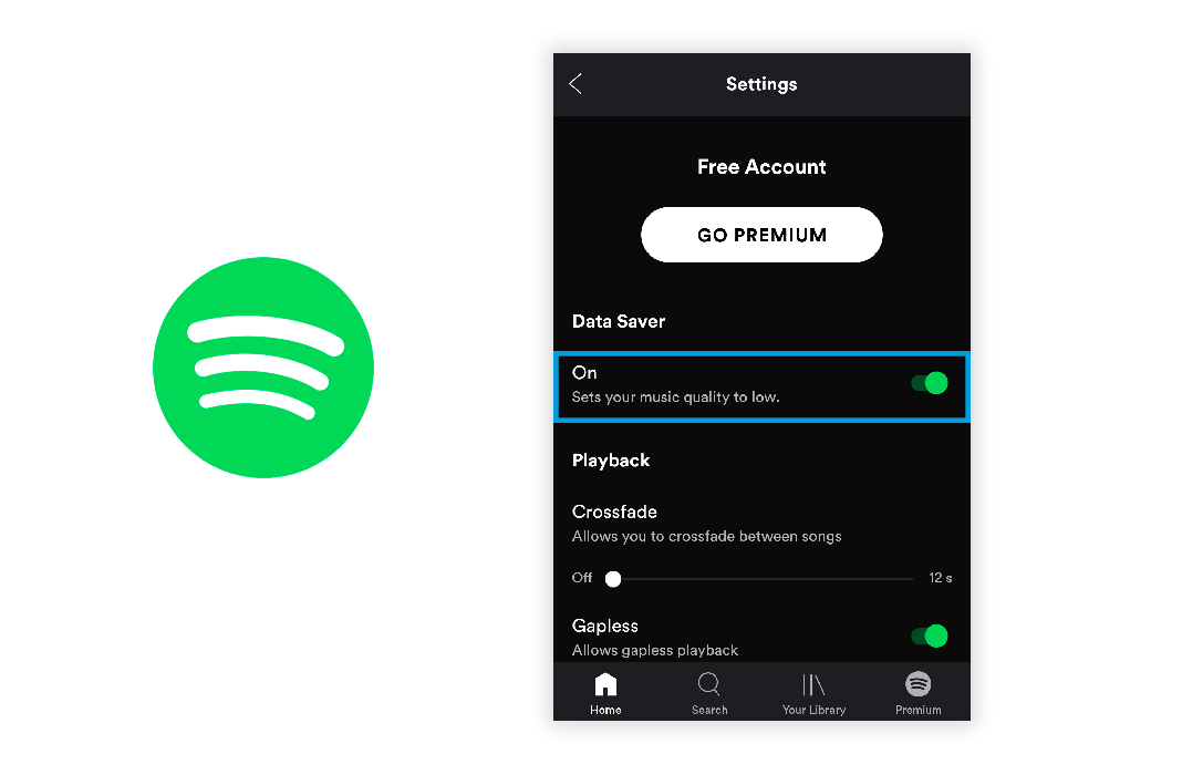 spotify data en How to save data when using your favorite Android apps