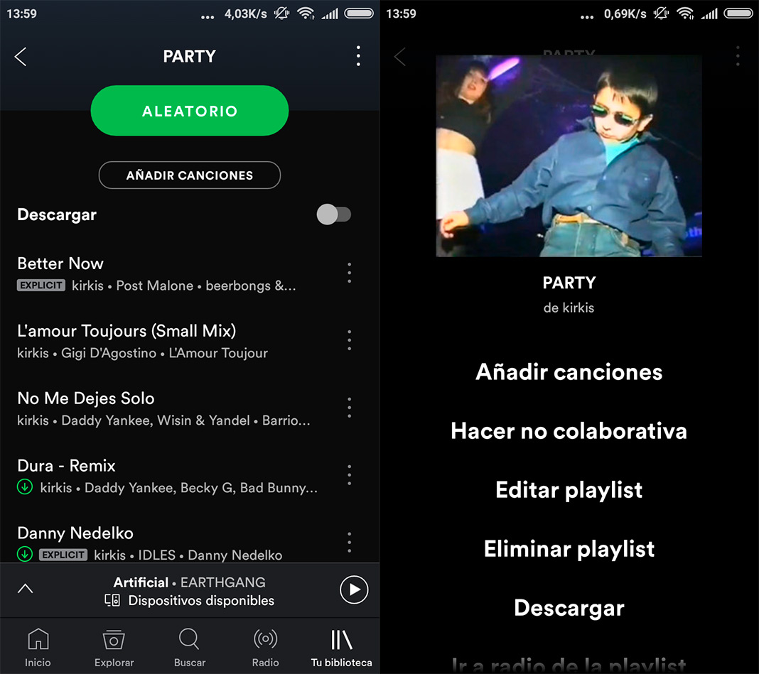 spotify playlist screenshot 1 1 Cómo ordenar las canciones en las playlists de Spotify en Android