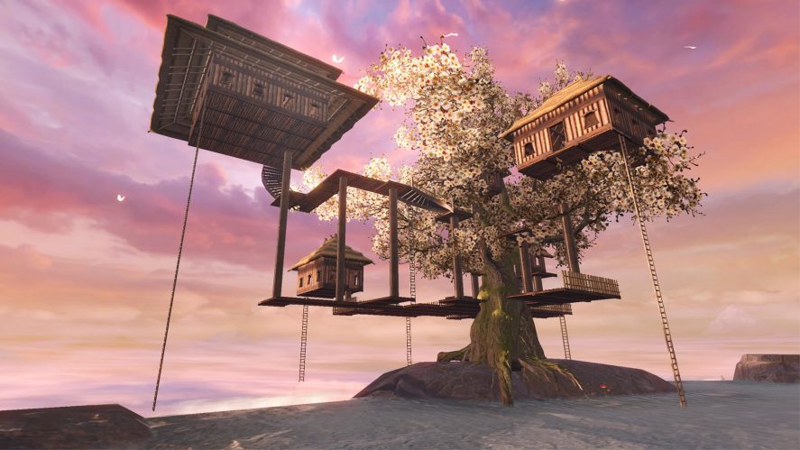 Screenshot with Chimeraland tree houses
