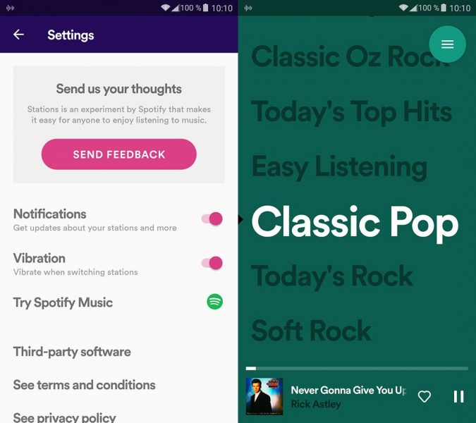 stations spotify app 2 Spotify lanza una nueva app oficial para escuchar radios online