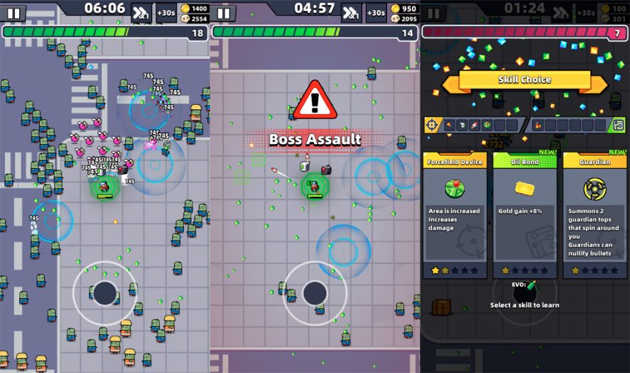 Three Survivor.io in-game screenshots 