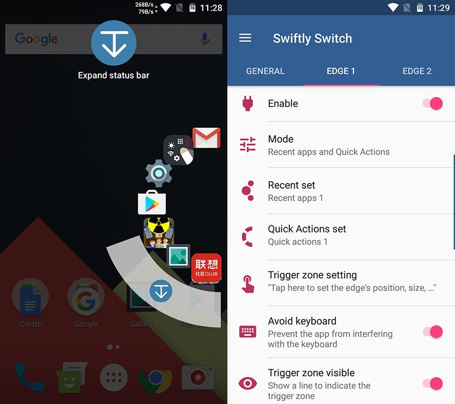 swiftly switch screenshots Handle your smartphone with one hand thanks to Swiftly Switch