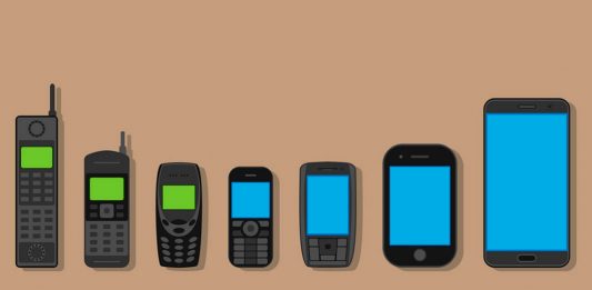 Evolución del tamaño de los móviles