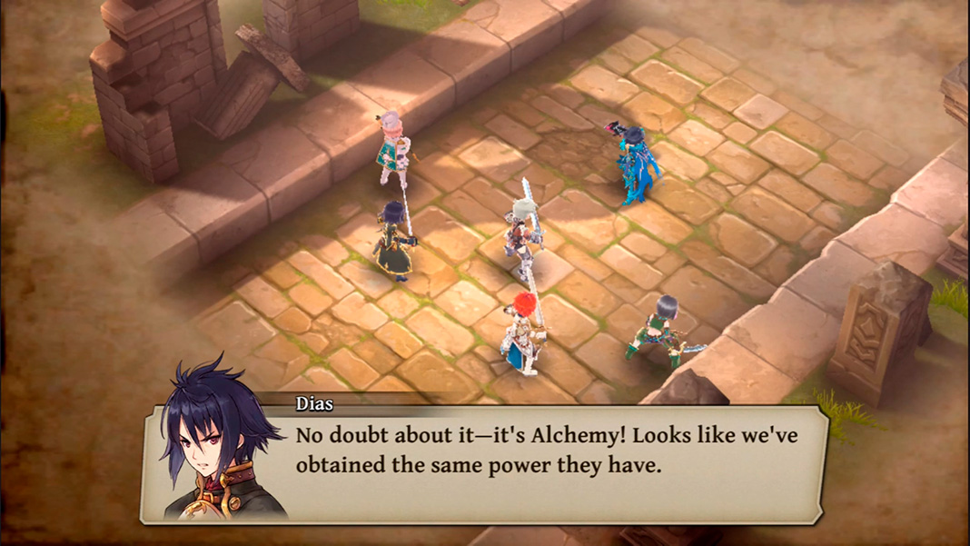 The Alchemist Code: Screenshot of the conversation between six characters