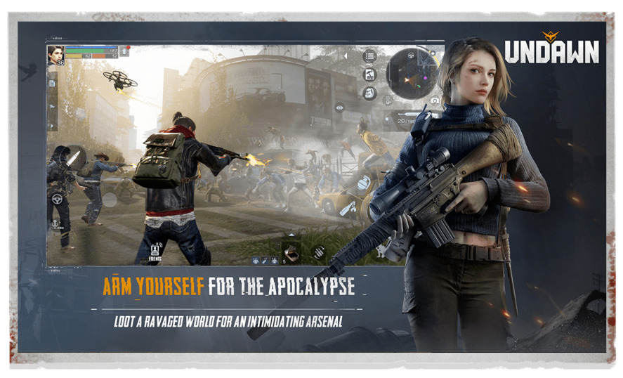 Image promoting arming in Undawn, with the Catherine character on the right.