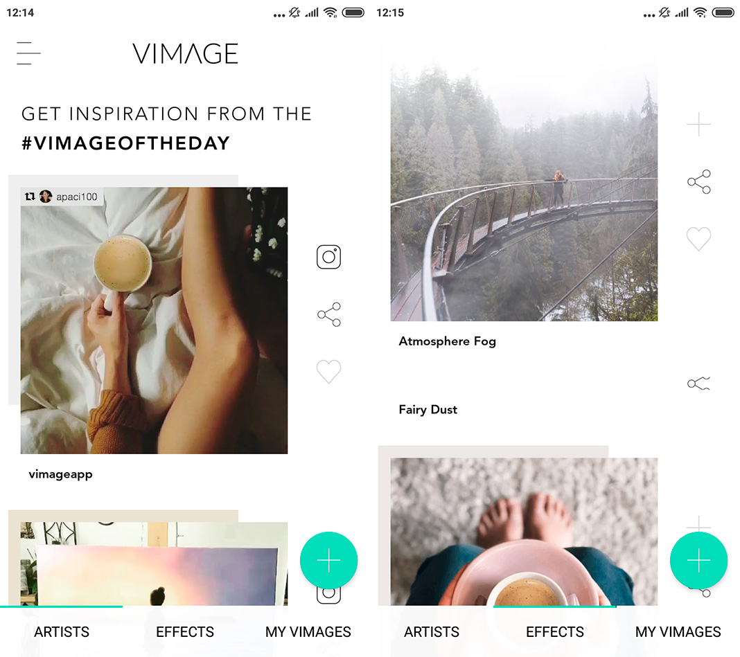vimage screenshot 2 Convierte tus fotos en imágenes en movimiento gracias a vimage