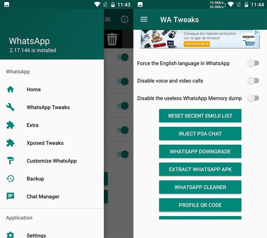 wa tweaks 2 Cómo activar las funciones ocultas de WhatsApp para Android