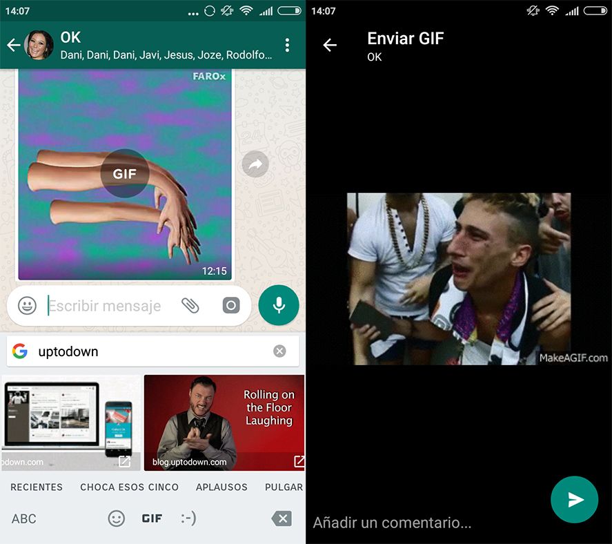 whatsapp gif screenshot WhatsApp regresa a los Estados clásicos y da soporte para GIFs en Gboard