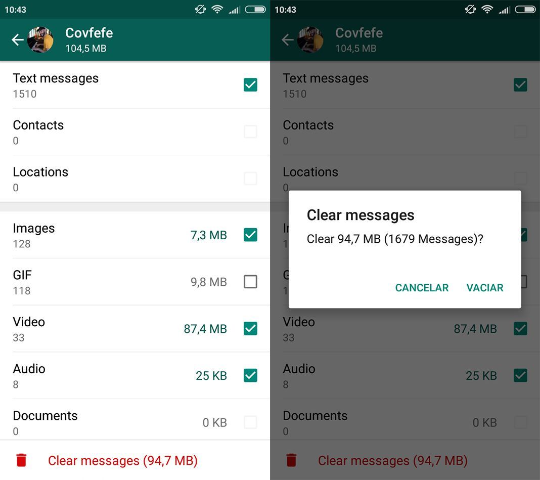 whatsapp screenshot 3 Cómo liberar espacio en WhatsApp fácilmente con su última actualización