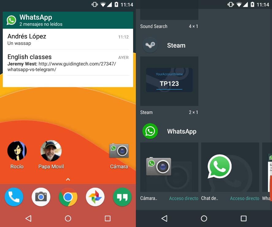 whatsapp widgets screenshot 2 WhatsApp incorpora útiles widgets que muy pocos usan
